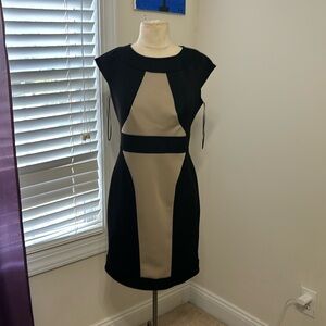 Black and beige dress
